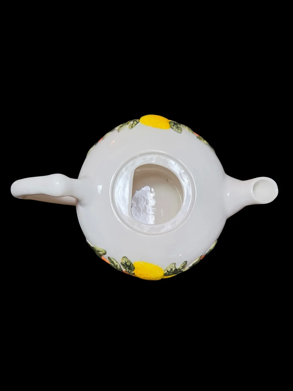 ​Vintage 1997 Young's Lemon Relief Teapot White Glossy Finish